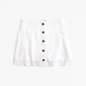 Abercrombie White Striped Button-Front Skirt​​